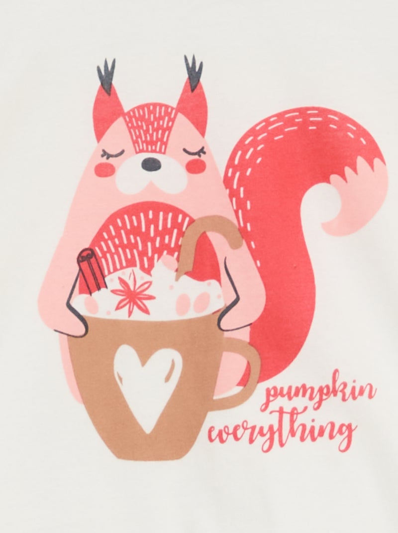 Pigiama lungo in popeline - 2 pezzi Bianco - Kiabi