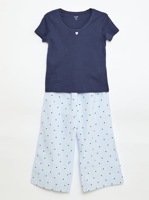 Pigiama lungo in popeline - 2 pezzi - Kiabi