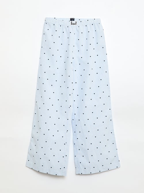 Pigiama lungo in popeline - 2 pezzi - Kiabi