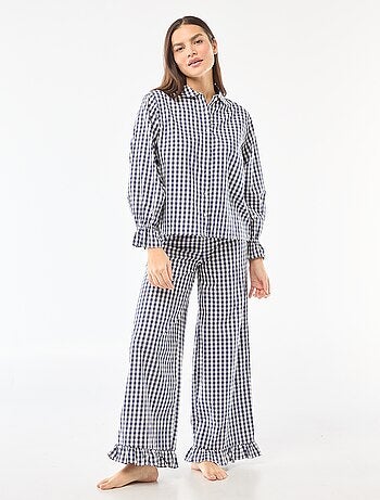 Pigiama lungo in popeline - 2 pezzi