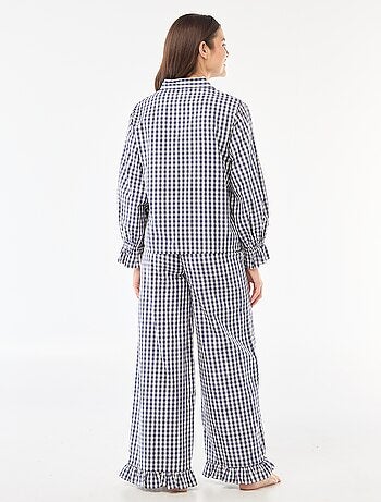 Pigiama lungo in popeline - 2 pezzi