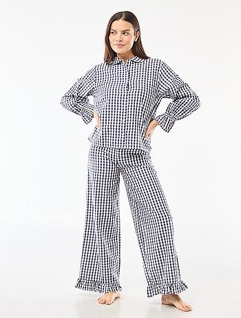 Pigiama lungo in popeline - 2 pezzi