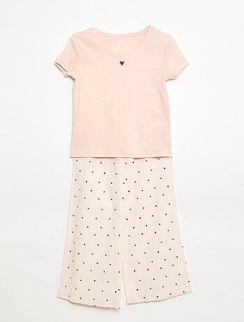 Pigiama lungo in popeline - 2 pezzi