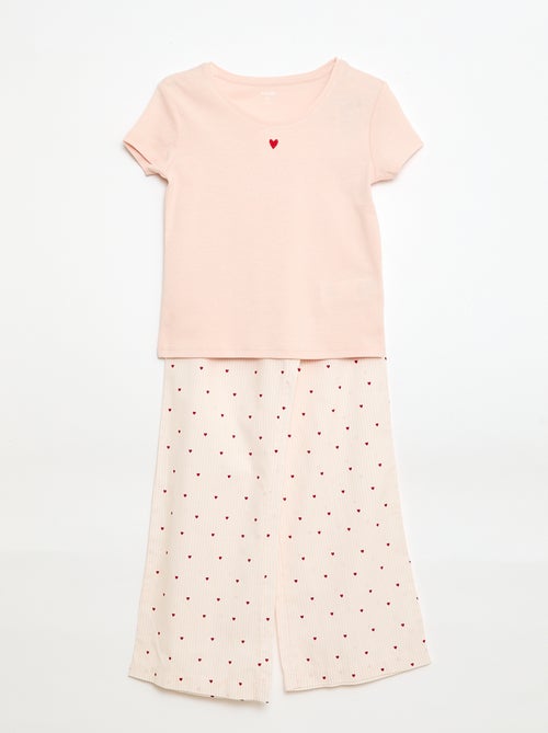 Pigiama lungo in popeline - 2 pezzi - Kiabi