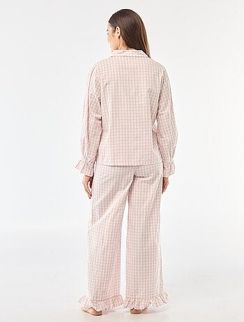 Pigiama lungo in popeline - 2 pezzi