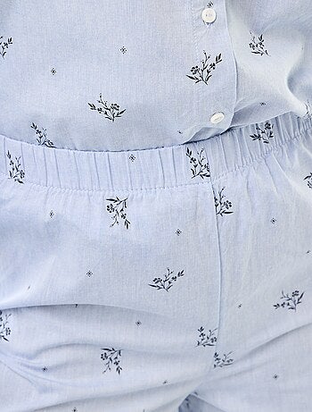 Pigiama lungo in popeline - 2 pezzi