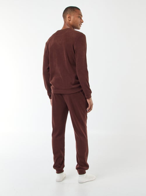 Pigiama lungo in tessuto goffrato morbido - 2 pezzi - Kiabi