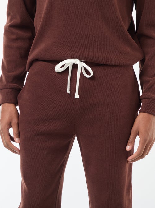 Pigiama lungo in tessuto goffrato morbido - 2 pezzi - Kiabi