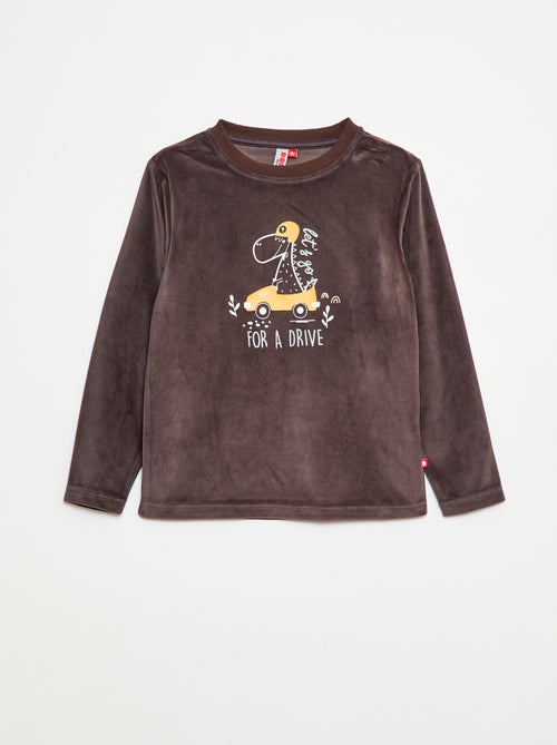 Pigiama lungo in velluto - 2 pezzi - Kiabi