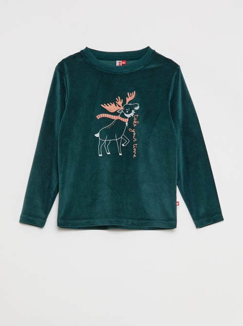 Pigiama lungo in velluto - 2 pezzi - Kiabi