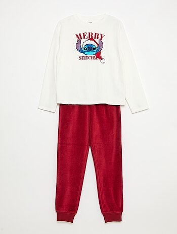 Pigiama lungo in velluto 'Stitch' 'Disney' - 2 pezzi