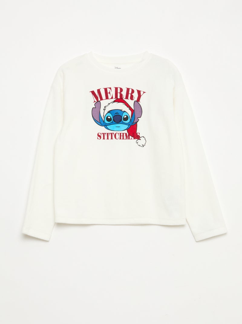 Pigiama lungo in velluto 'Stitch' 'Disney' - 2 pezzi Rosso - Kiabi