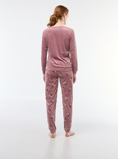 Pigiama lungo in velluto 'Tic Tac' 'Disney' - 2 pezzi - Kiabi