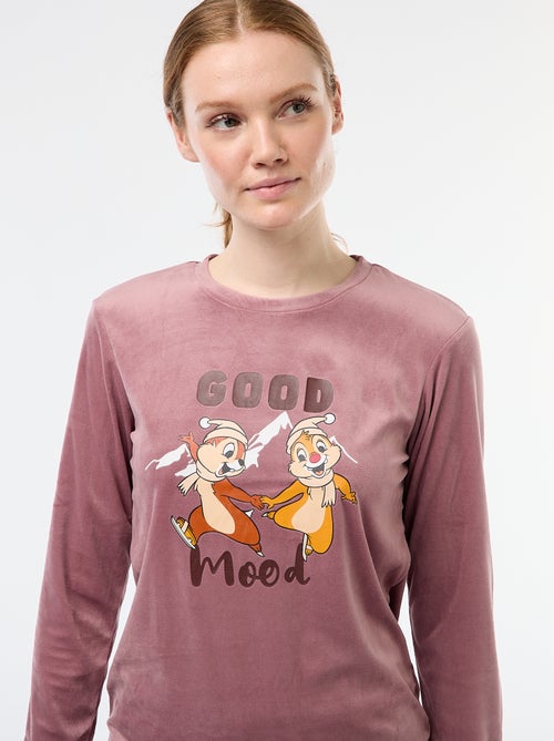 Pigiama lungo in velluto 'Tic Tac' 'Disney' - 2 pezzi - Kiabi