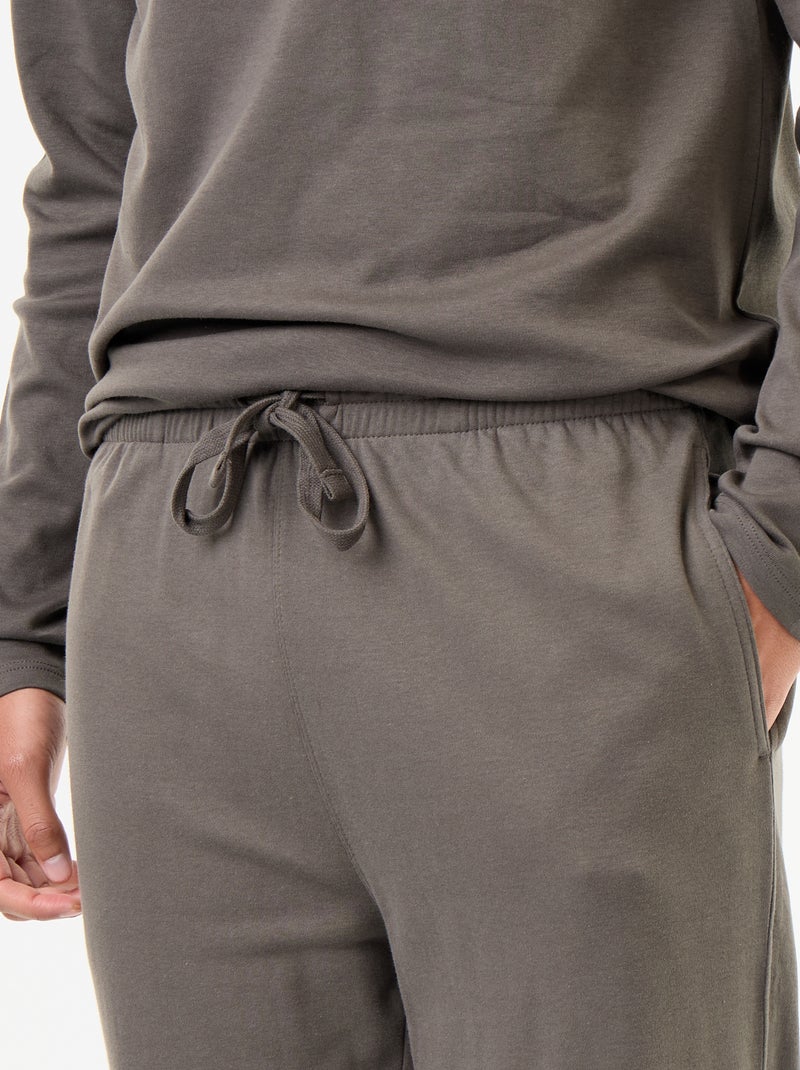 Pigiama lungo maglietta + pantaloni - 2 pezzi Kaki - Kiabi