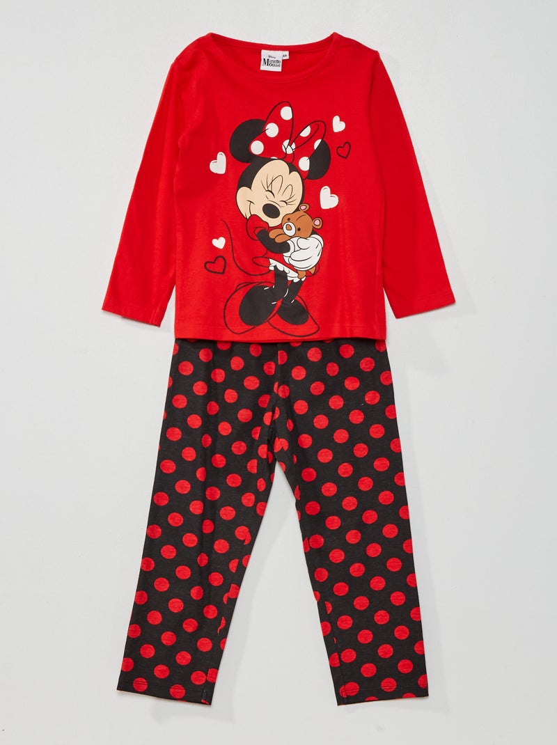 Pigiama lungo 'Minnie' 'Disney' - 2 pezzi rosso/nero - Kiabi