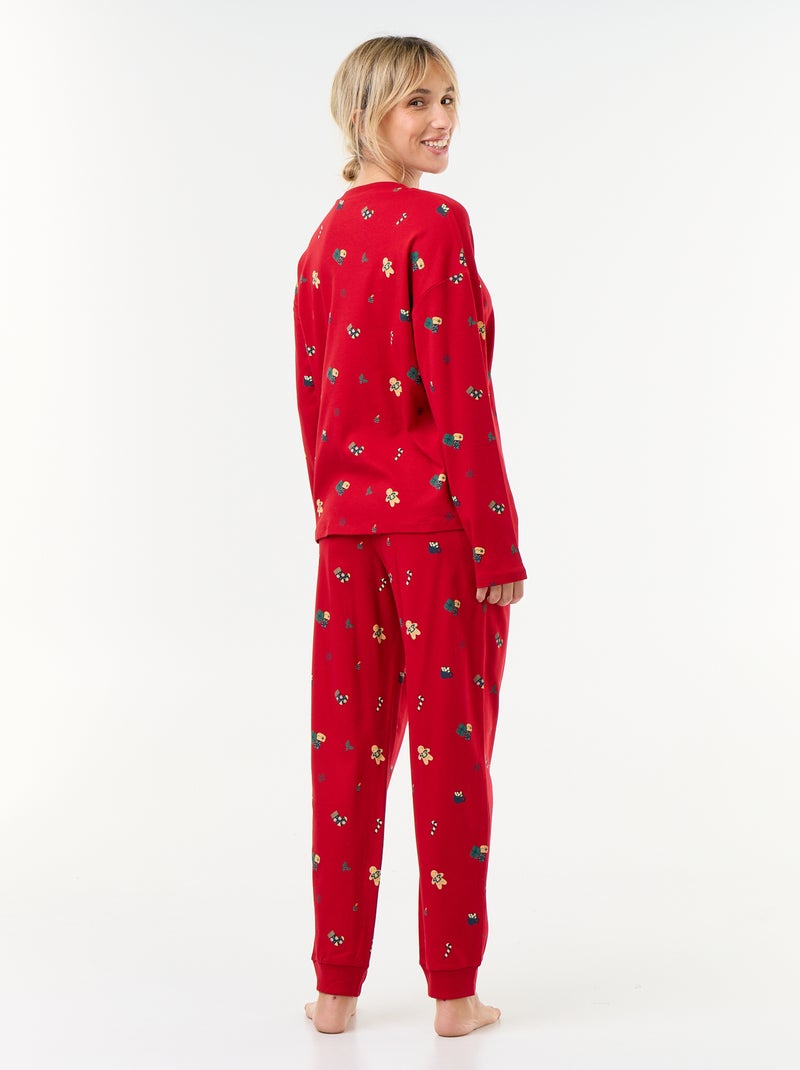 Pigiama lungo 'Natalizio' - 2 pezzi Rosso - Kiabi
