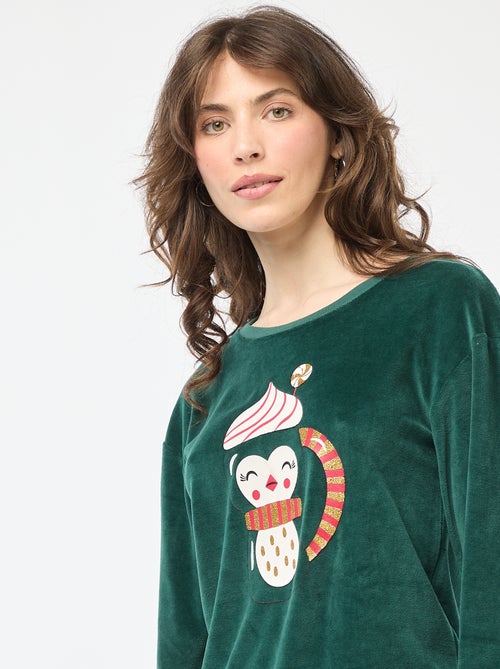 Pigiama lungo natalizio - 2 pezzi - Kiabi