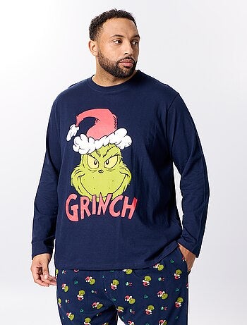 Pigiama lungo natalizio - stampa "Grinch" - 2 pezzi