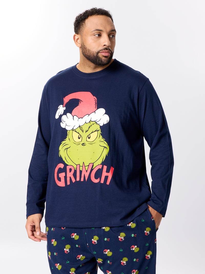 Pigiama lungo natalizio - stampa "Grinch" - 2 pezzi Blu - Kiabi