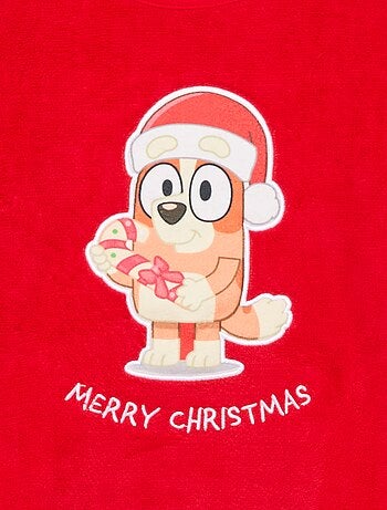 Pigiama lungo natalizio in pile 'Bluey' - 2 pezzi