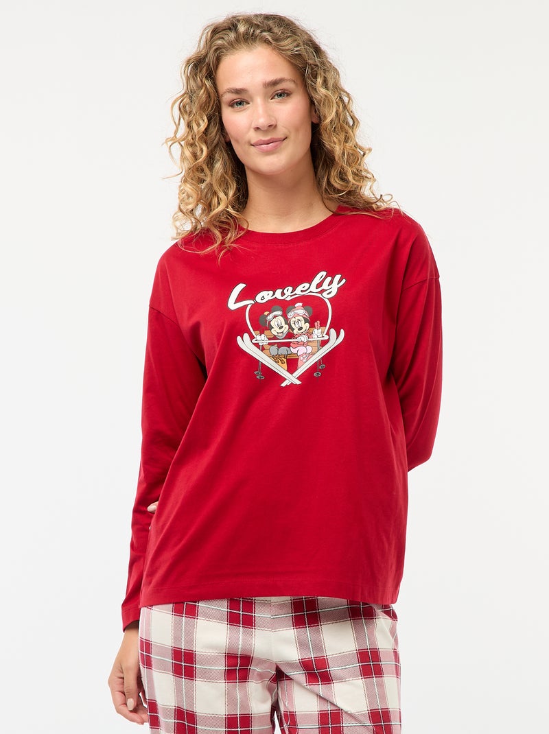 Pigiama lungo natalizio 'Mickey' - 2 pezzi Rosso - Kiabi