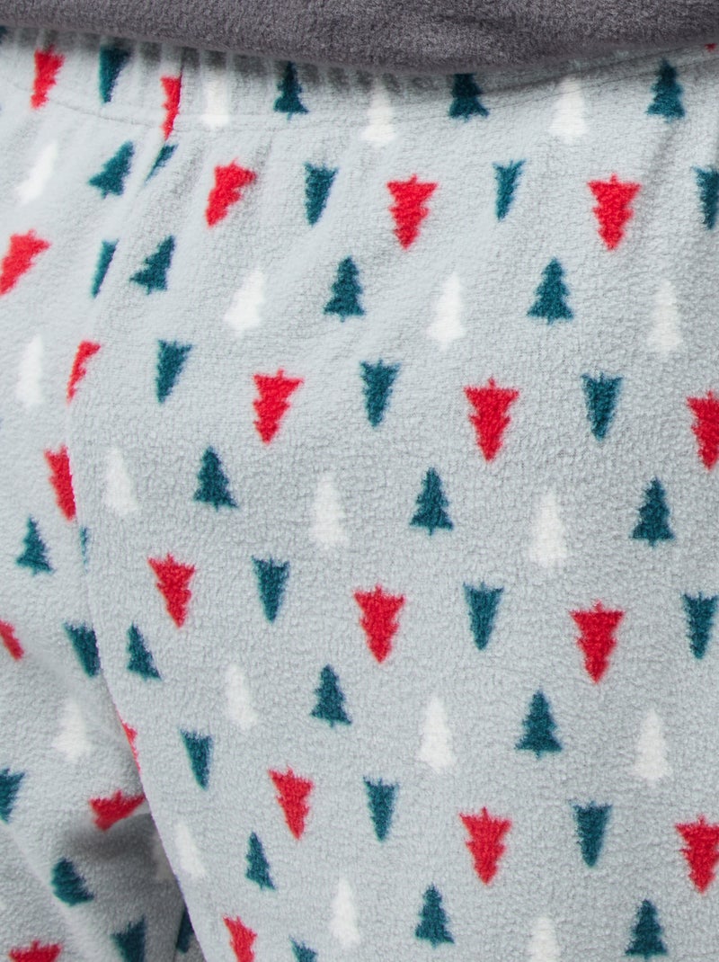 Pigiama lungo natalizio stampato - Set 2 pezzi Grigio - Kiabi