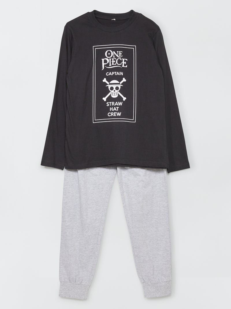 Pigiama lungo 'One Piece' - 2 pezzi nero - Kiabi