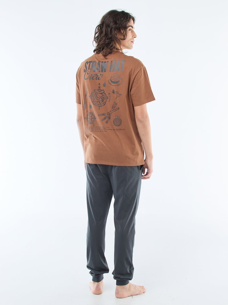 Pigiama lungo 'One piece' - Set 2 pezzi Grigio - Kiabi