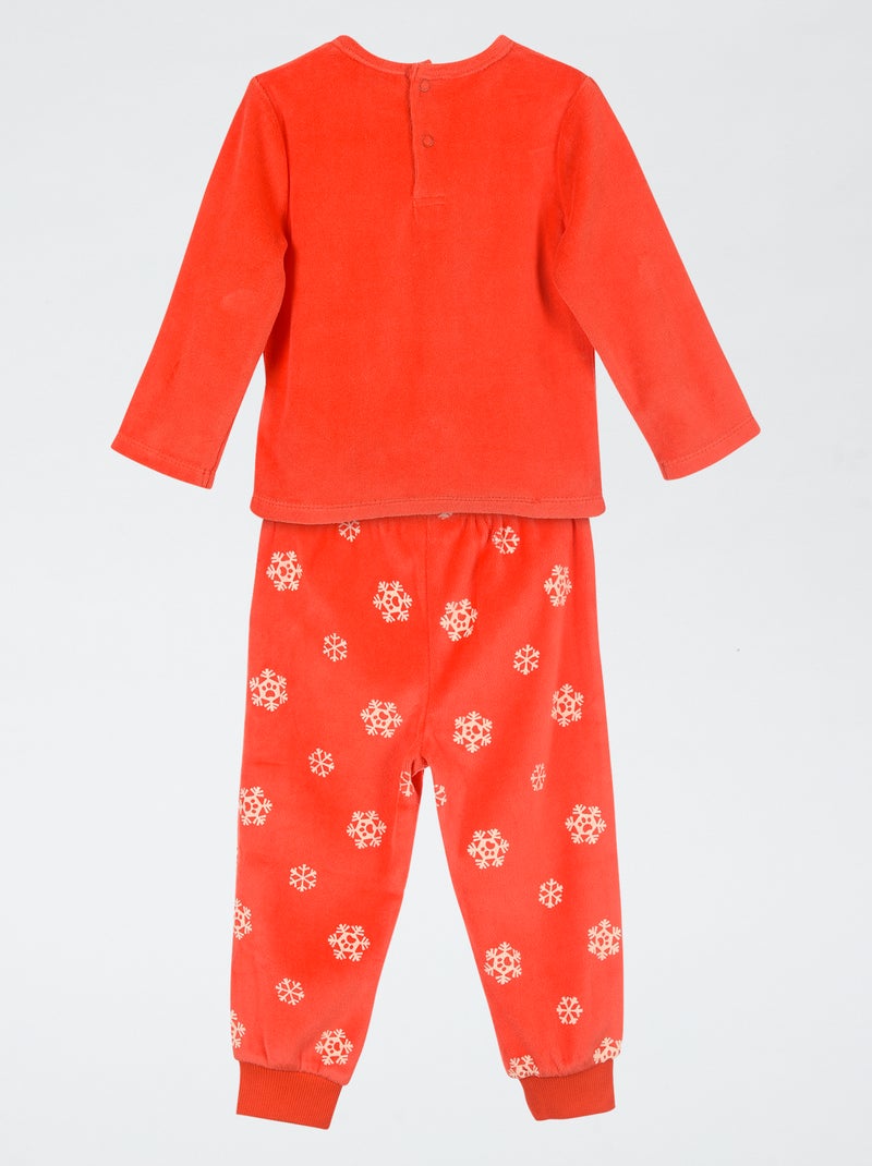Pigiama lungo 'Paw Patrol' T-shirt + pantaloni in velluto - 2 pezzi Rosso - Kiabi