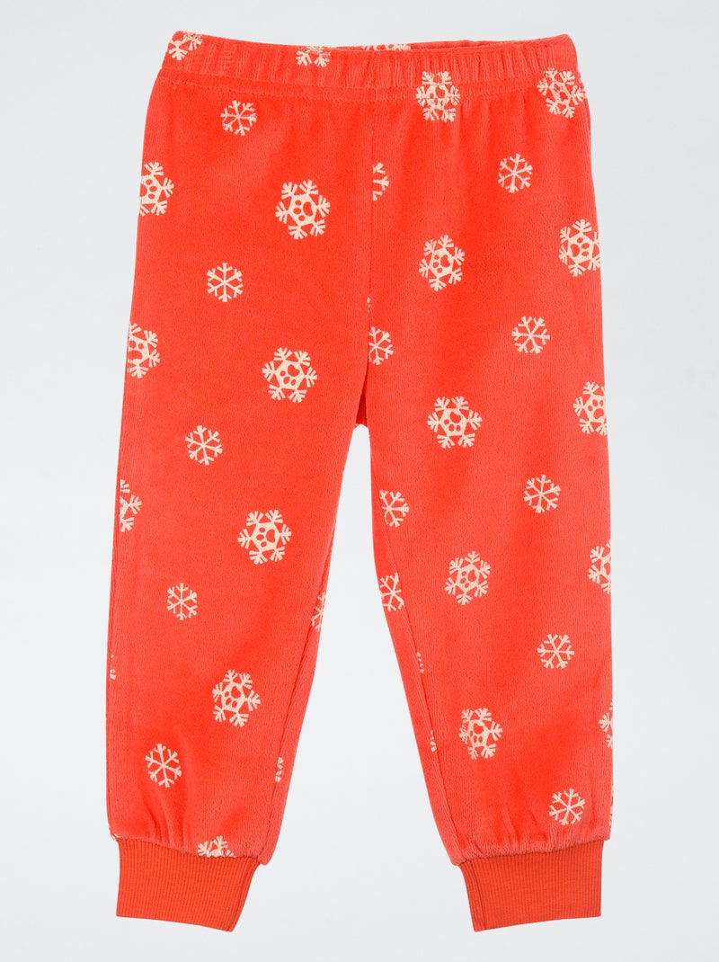 Pigiama lungo 'Paw Patrol' T-shirt + pantaloni in velluto - 2 pezzi Rosso - Kiabi