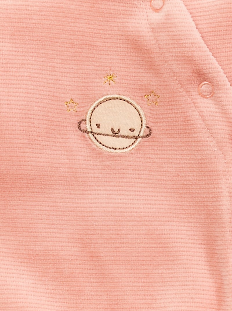 Pigiama lungo ricamato 'pianeta' ROSA - Kiabi