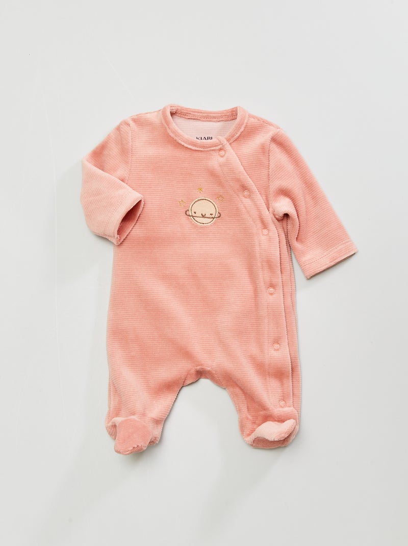 Pigiama lungo ricamato 'pianeta' ROSA - Kiabi