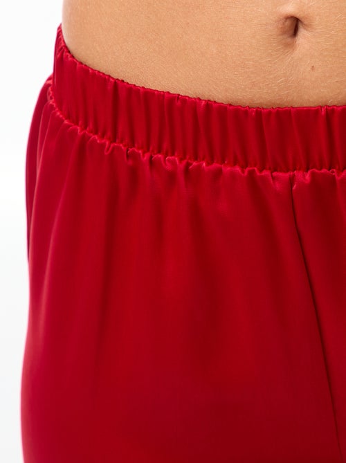 Pigiama lungo satin chemisier + pantaloni - 2 pezzi - Kiabi