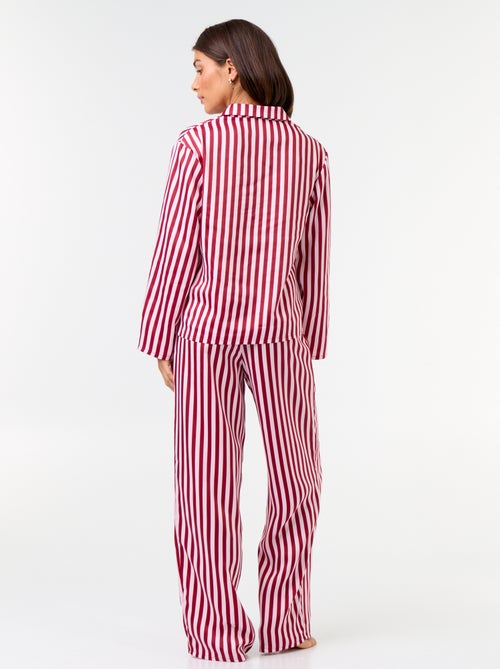 Pigiama lungo satinato camicia + pantaloni - 2 pezzi - Kiabi Pigiama lungo satinato camicia + pantaloni - 2 pezzi - Kiabi