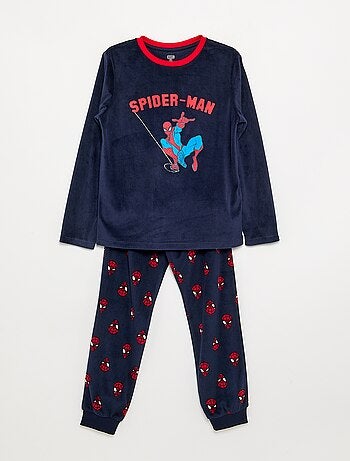 Pigiama lungo 'Spiderman' in pile - 2 pezzi