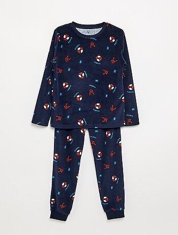 Pigiama lungo 'Spiderman' in pile - 2 pezzi