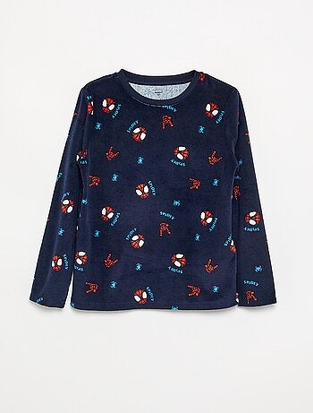 Pigiama lungo 'Spiderman' in pile - 2 pezzi
