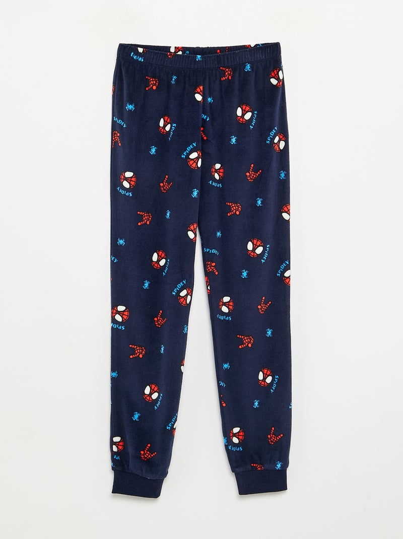 Pigiama lungo 'Spiderman' in pile - 2 pezzi Blu - Kiabi