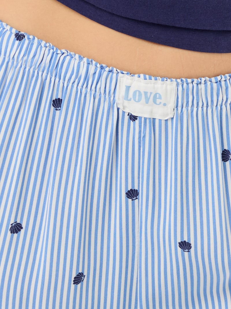 Pigiama lungo stampato - 2 pezzi Blu - Kiabi