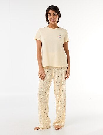 Pigiama lungo stampato - 2 pezzi