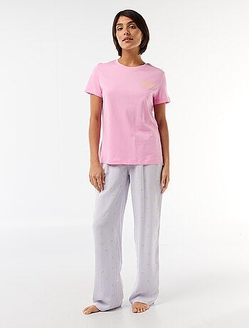 Pigiama lungo stampato - 2 pezzi