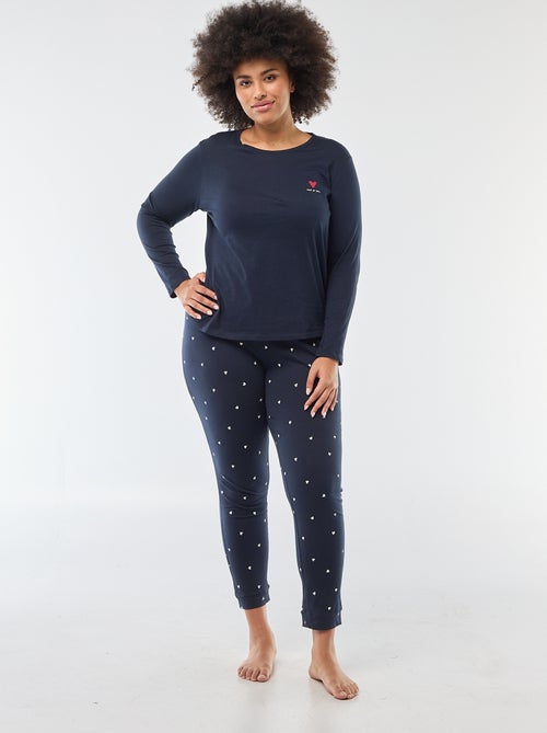 Pigiama lungo stampato - Set 2 pezzi - Kiabi