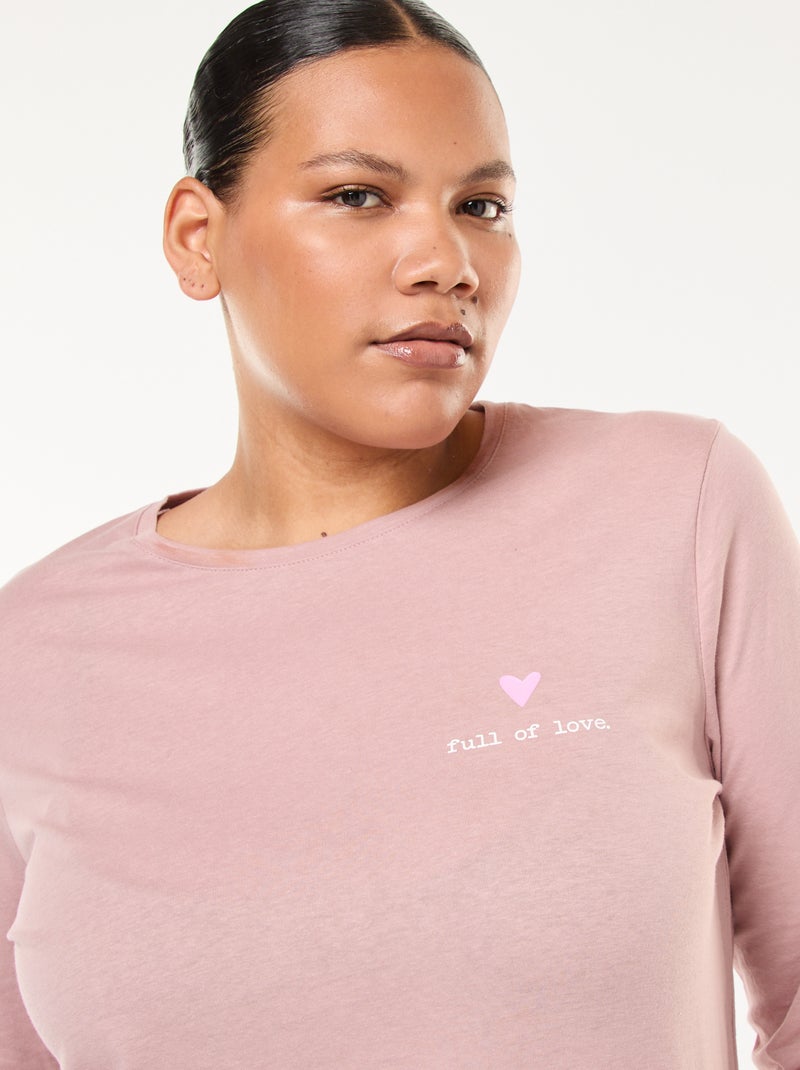 Pigiama lungo stampato - Set 2 pezzi Rosa - Kiabi