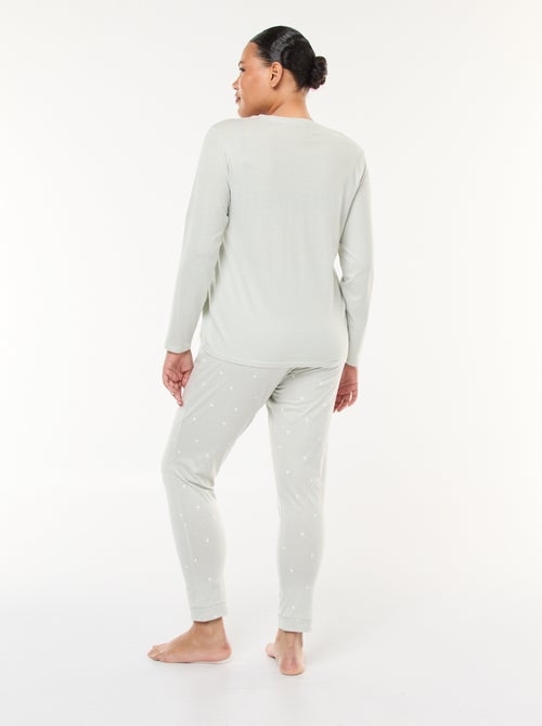 Pigiama lungo stampato - Set 2 pezzi - Kiabi