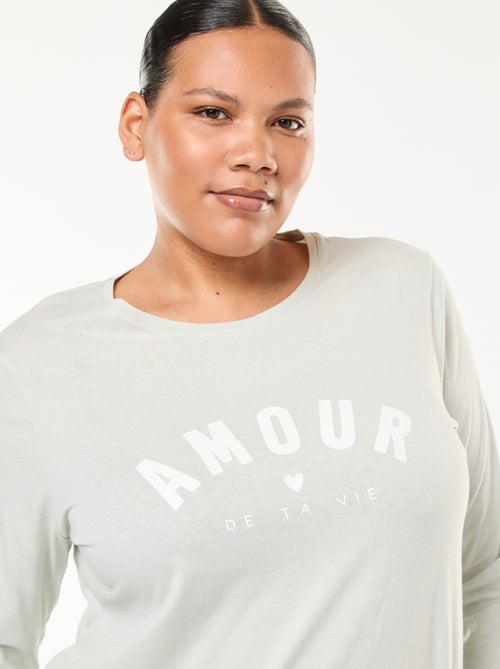 Pigiama lungo stampato - Set 2 pezzi - Kiabi