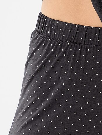 Pigiama lungo stampato a pois - 2 pezzi