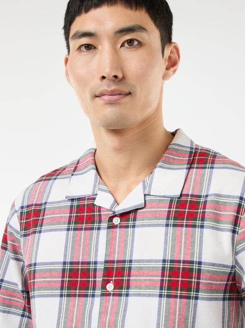 Pigiama lungo stampato a quadri - 2 pezzi - Kiabi