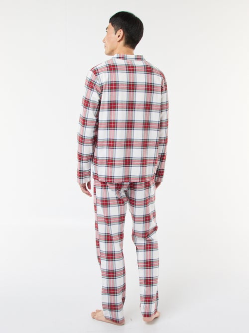 Pigiama lungo stampato a quadri - 2 pezzi - Kiabi