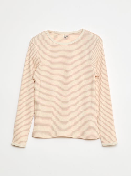 Pigiama lungo stampato a righe - 2 pezzi - Kiabi